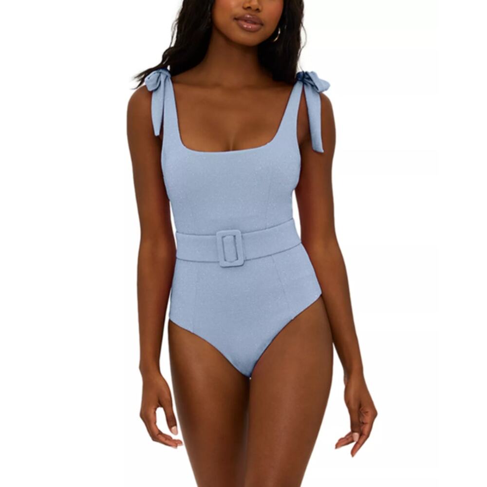 Beach Riot Light Blue Belted One-Piece Swimsuit